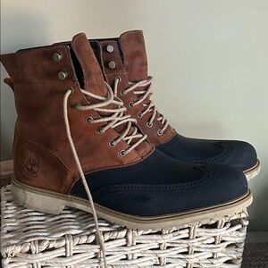 Timberland Men's Tan and Black Leather Boots
